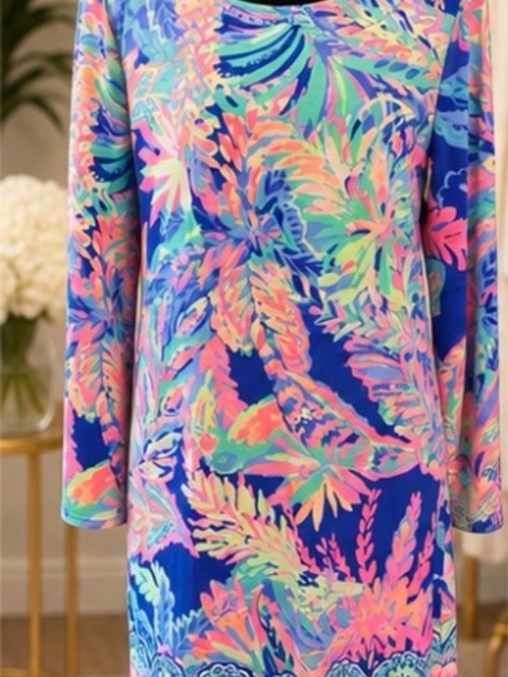 Lilly Pulitzer Elephant Tropical Print Cotton Dress Size L